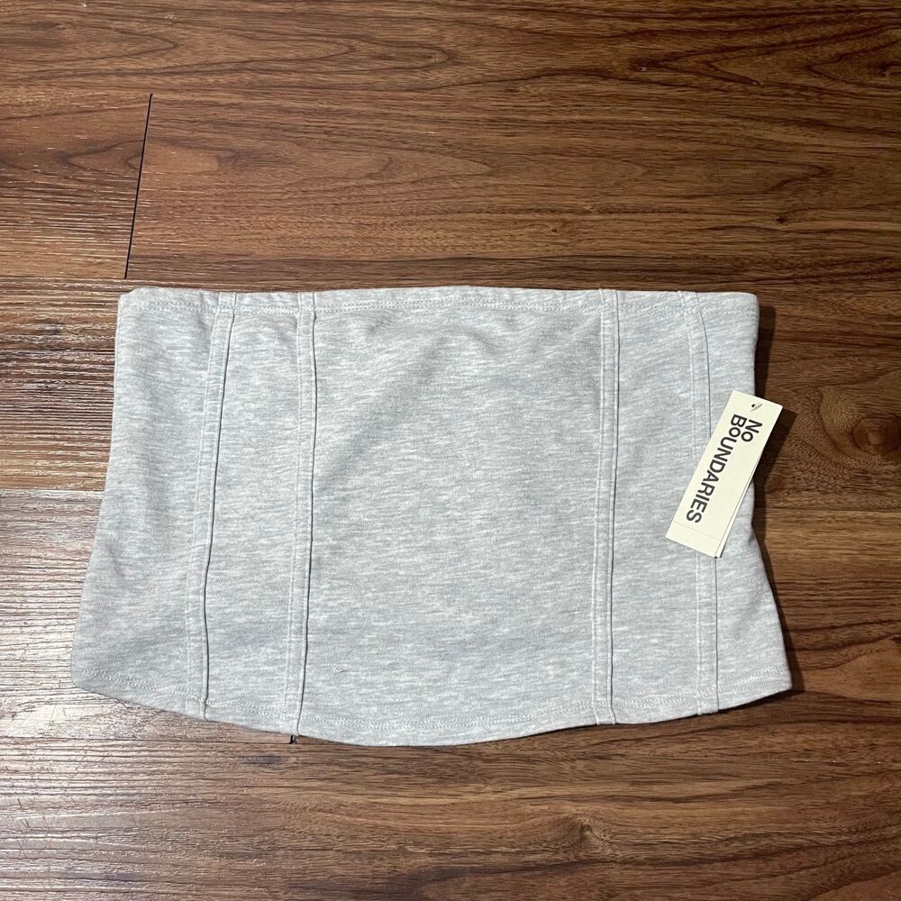 NWT No Boundaries Active Tube Top Gray Fleece Womens Size XL 16-18